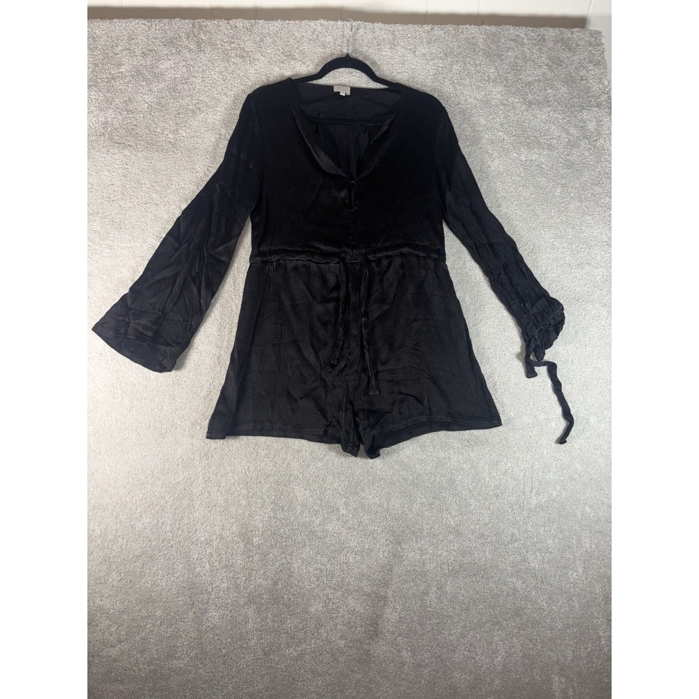 third form black long sleeve one piece romper satin‎ medium